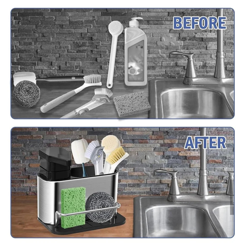 The Nook Box 3-in-1 Sink Organizer with Soap Dispenser.