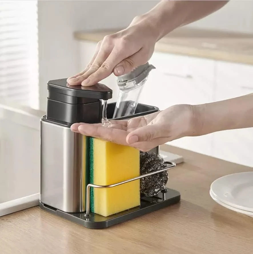 The Nook Box 3-in-1 Sink Organizer with Soap Dispenser.